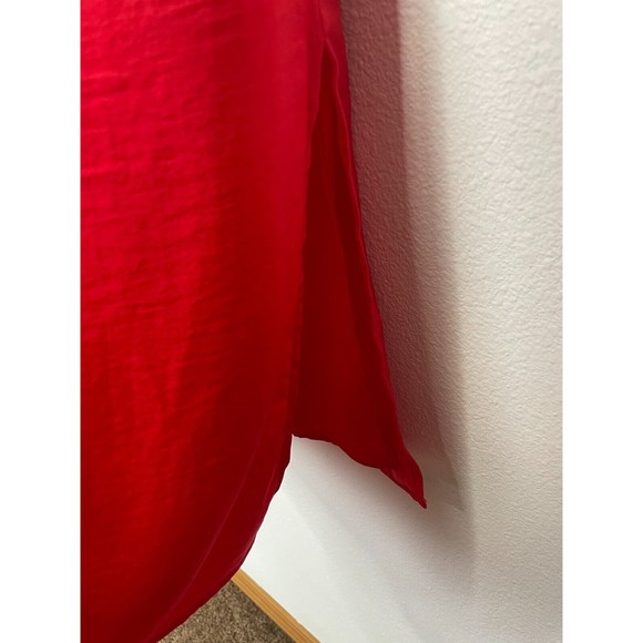 BCBGMaxazria XS Malia Strapless Dress in Red Berry Elastic Waist Ruffle NWT - Picture 10 of 15